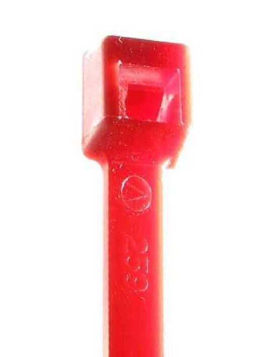 4" #18 lb Minature Red Cable Ties 100/Pkg. - Click Image to Close